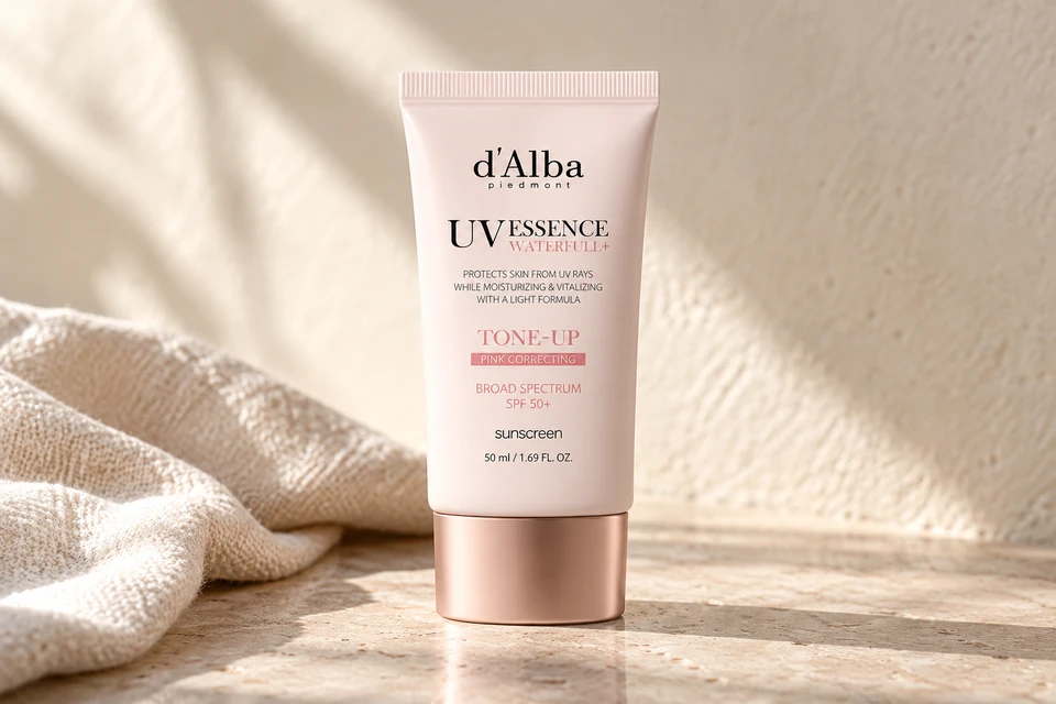 d’Alba Waterfull Tone-Up Sun Cream Rosa SPF50+ PA++++ 50 ml — detalle del envase